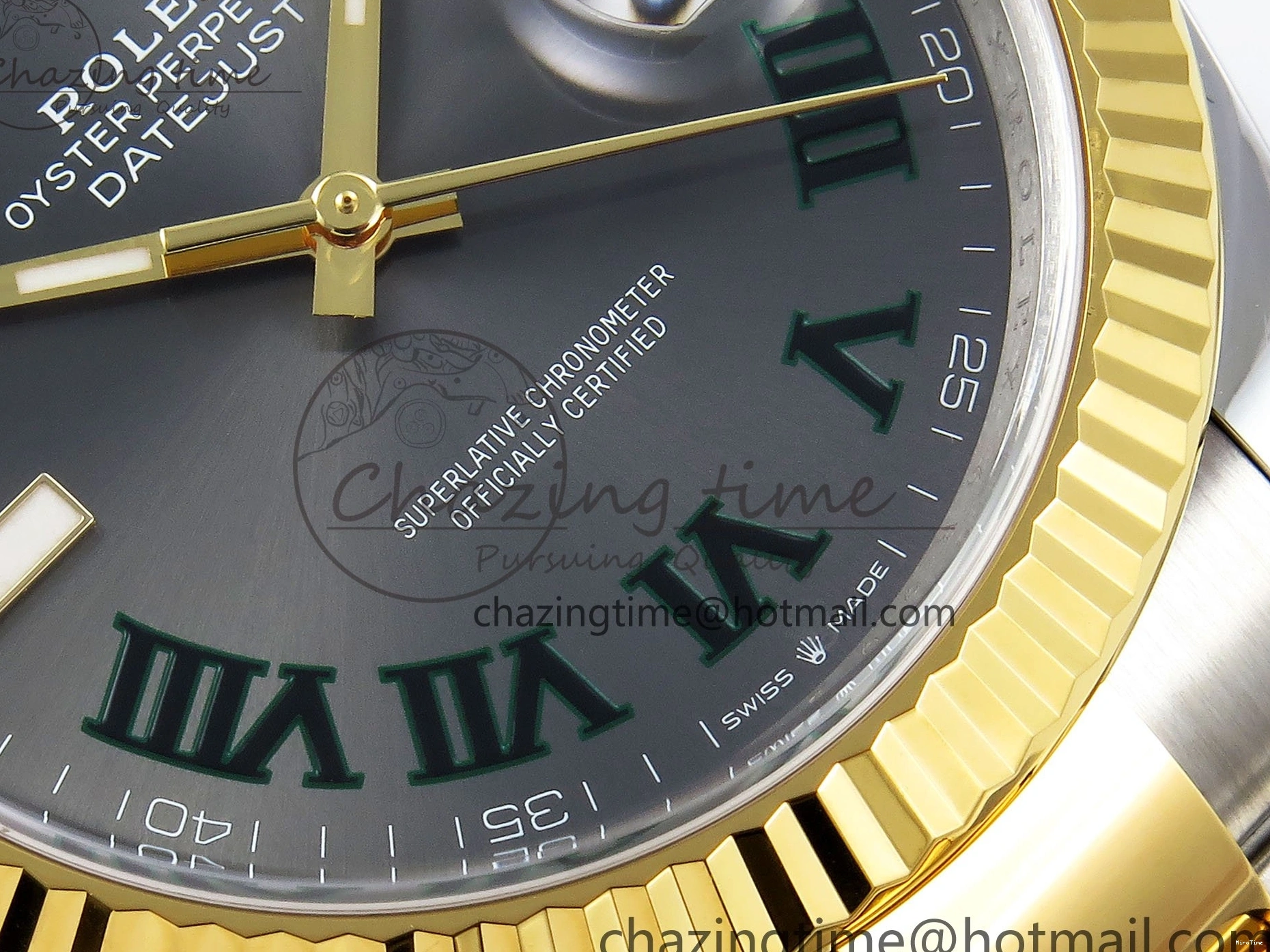 MiroTime 0131 DateJust 41 126333 Clean 1:1 Best Edition 904L Steel Gray Dial Green Roman Marker on SS YG Oyster Bracelet VR Popular 1564